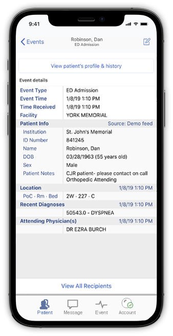 Messaging transitions on mobile device