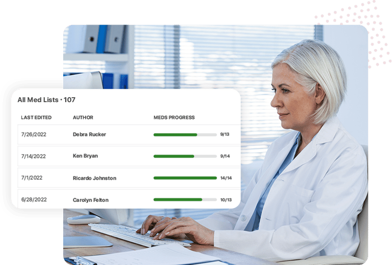 Clinical pharmacist using computer