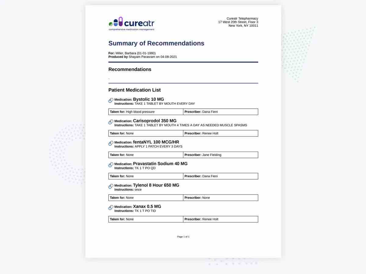 Medication Action Plan